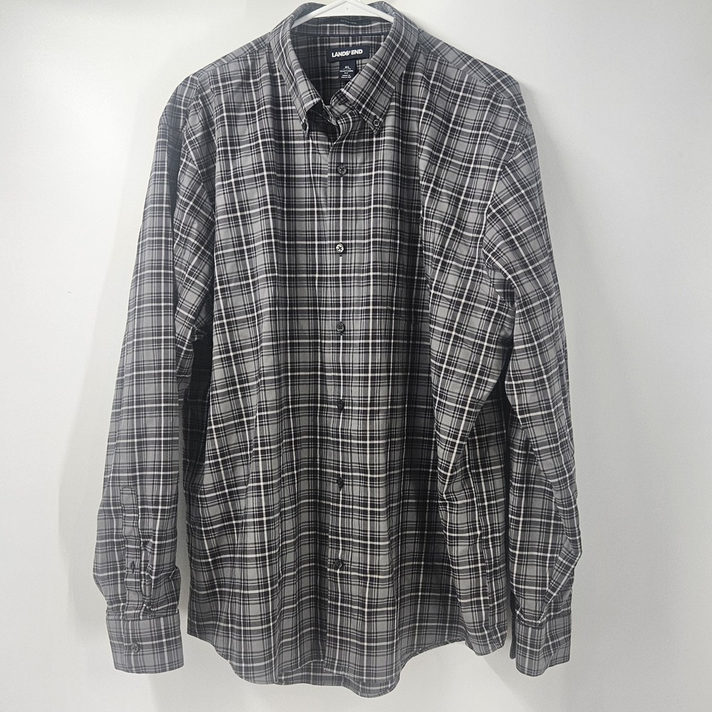 Landsend Mens XLG  17-17 1/2‎  Longsleeve Button Dress Shirt